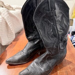 Justin Women’s Boots Black Leather Western Footwear